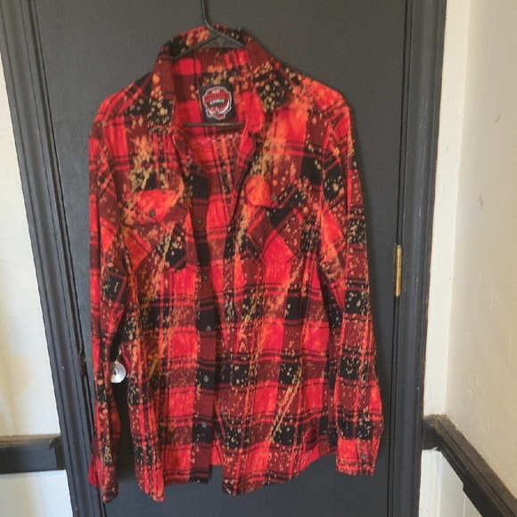 Plaid Red Graphic Utility Jacket - Picture 3 of 5